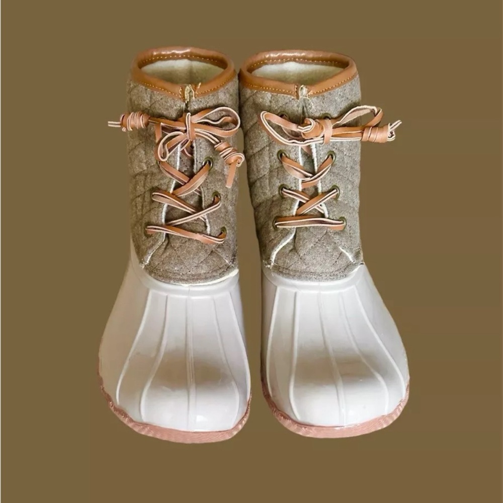 Duck Boots Seven 7 Quilted Goose Wool Duck Boots Beige Women’s 9